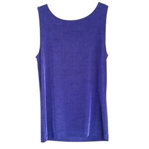 Chicos Travelers Womens Size S Purple/Blue Tank Top Slinky Travel Office Shell
